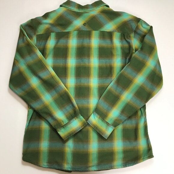 Prana Men XL 100% Organic Cotton Green Multi-Color Plaid Shirt - Picture 9 of 9